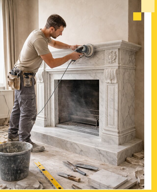 Изготовление и установка мраморных каминов в Большой Камне под ключ