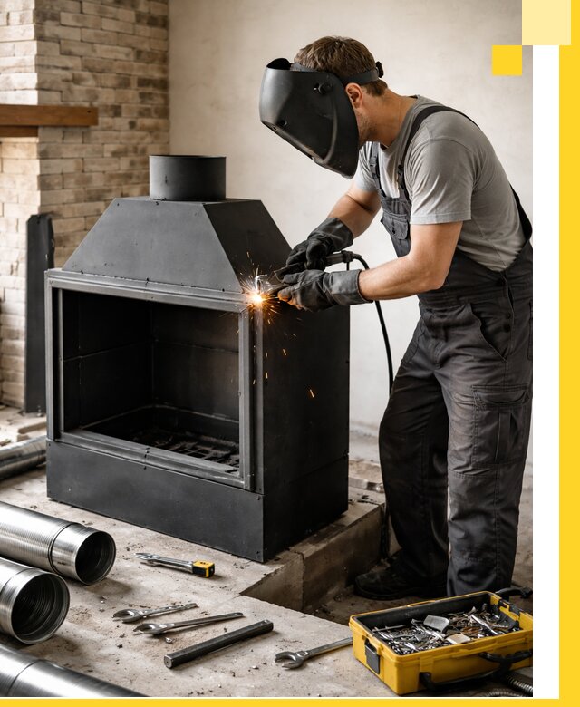 Продажа и установка металлических каминов в Большой Камне под ключ