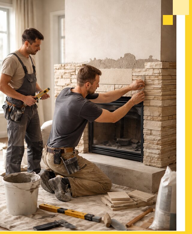 Установка и монтаж каминов для загородного дома в Большой Камне