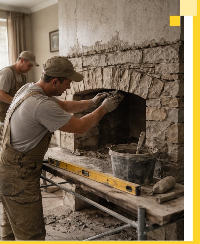 Изготовление каминов под ключ в Большой Камне, монтаж и отделка