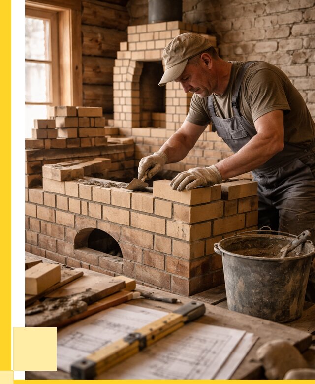 Кладка печей из кирпича в Большой Камне цены от 30423 р. - ЭриданБль