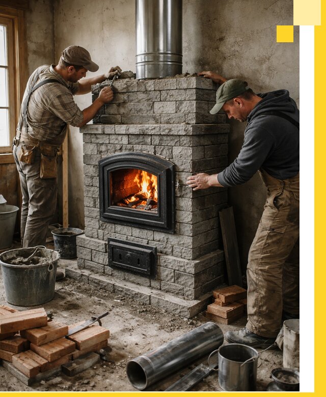 Производство, поставка и монтаж дровяных печей в Большой Камне