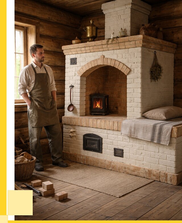 Русские печи с лежанкой под ключ в Большой Камне от 152115 р. ЭриданБль