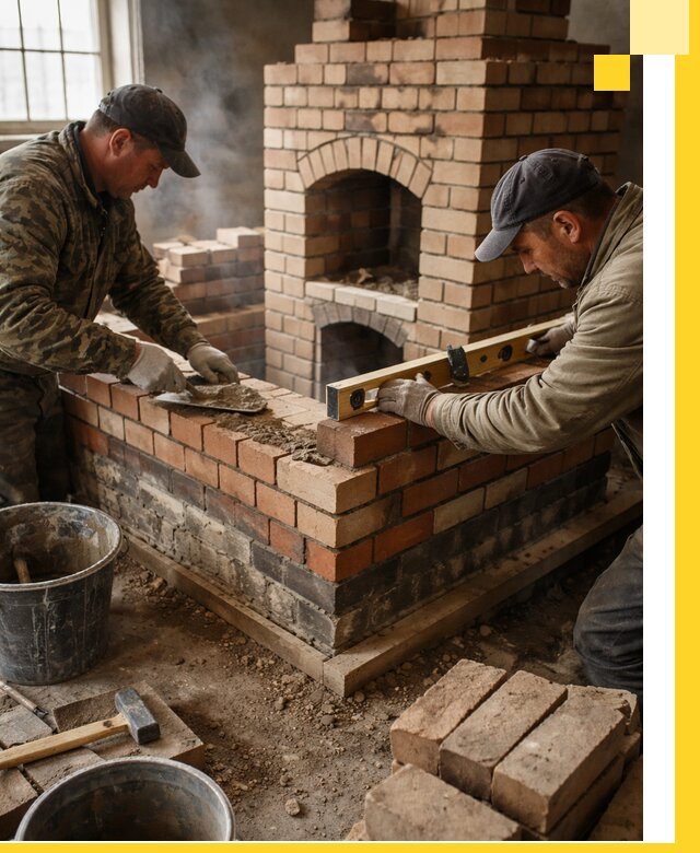 Изготовление и монтаж печей и каминов из кирпича в Большой Камне