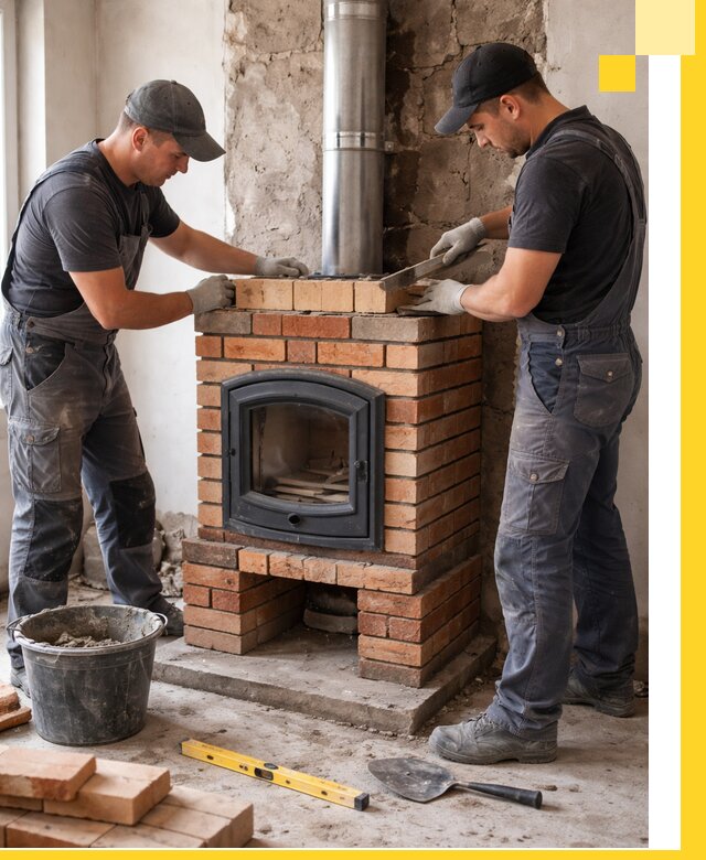 Монтаж печи камина под ключ в Большой Камне с гарантией и пусконаладкой