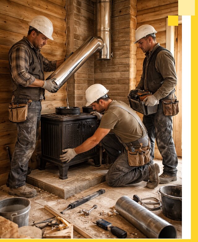 Профессиональный монтаж банных печей и дымоходов в Большой Камне