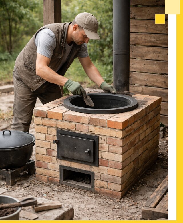 Изготовление и установка печей для казана в Большой Камне под ключ