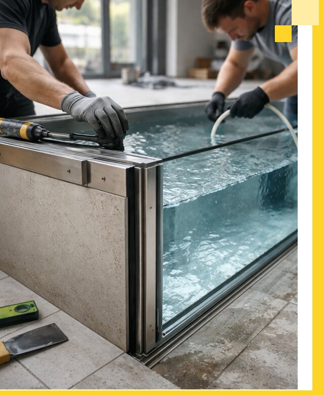 Проектирование и монтаж стеклянных бассейнов в Большой Камне