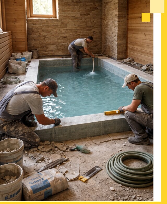 Проектирование и строительство бассейнов для бани в Большой Камне