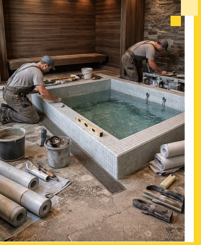 Установка и строительство бассейнов для сауны в Большой Камне