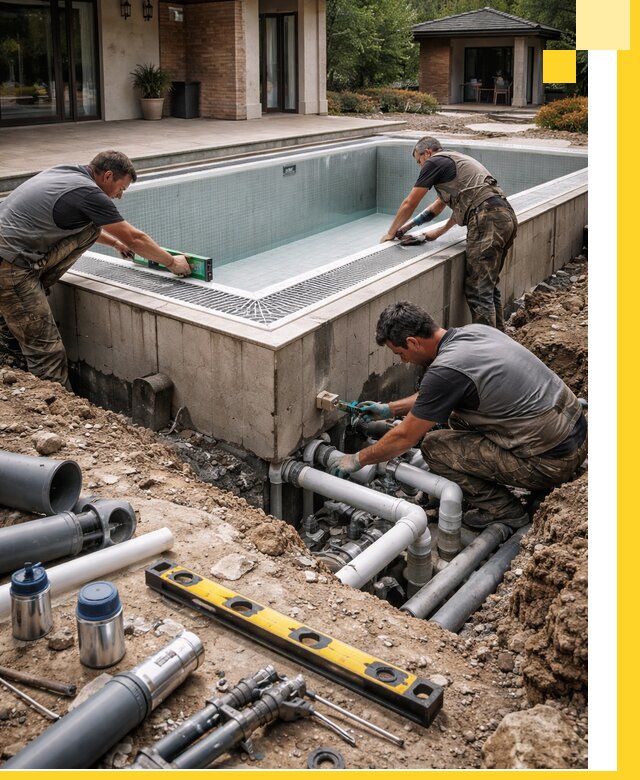 Строительство переливных бассейнов в Большой Камне под ключ