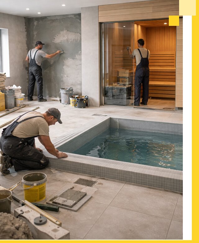 Проектирование и строительство сауны с бассейном в Большой Камне