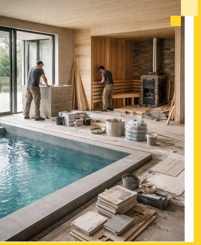 Проектирование и строительство бань с бассейном в Большой Камне