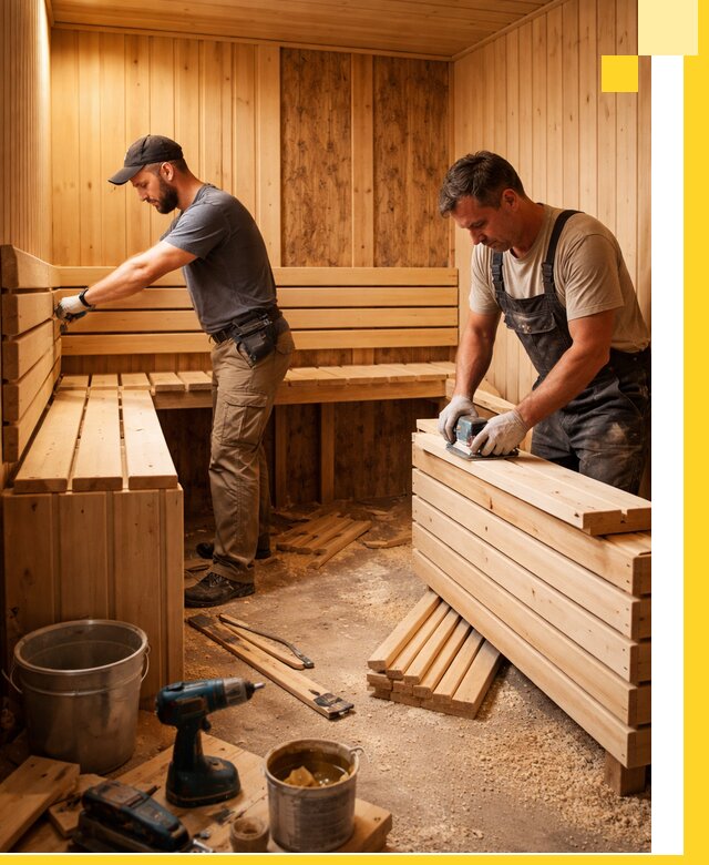 Профессиональный комплексный ремонт саун под ключ в Большой Камне