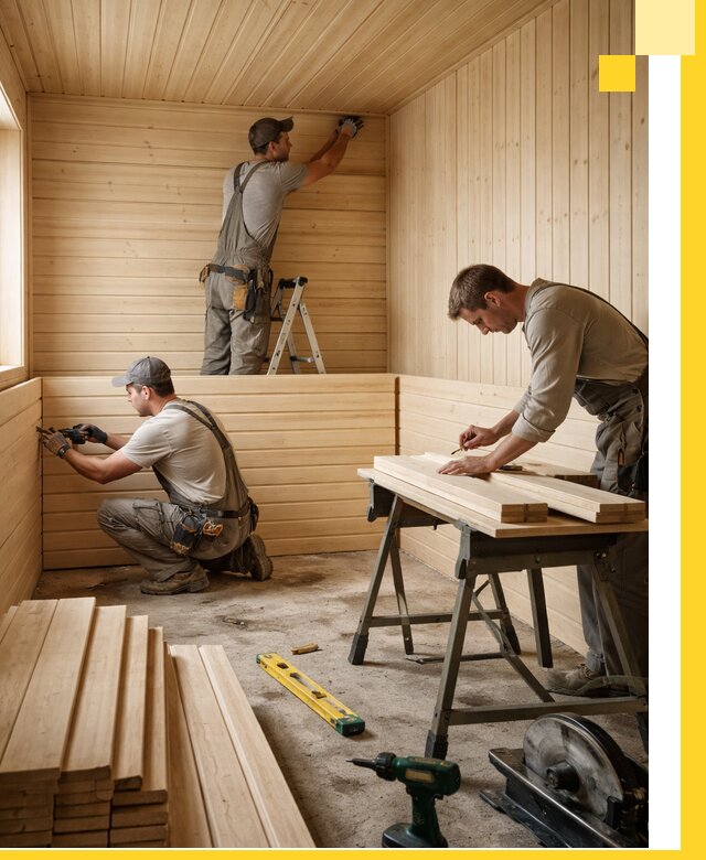 Обшивка саун в Большой Камне из натуральной древесины под ключ