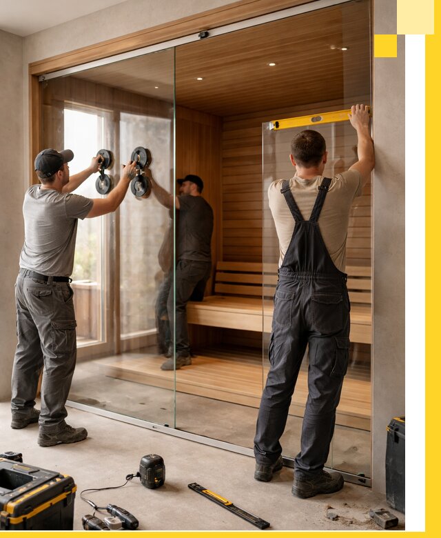 Производство и монтаж стеклянных саун под ключ в Большой Камне