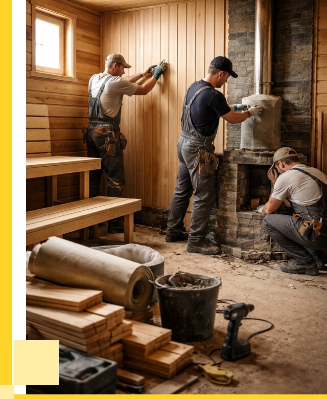 Ремонт бань под ключ в Большой Камне от 45635 р. | ЭриданБль