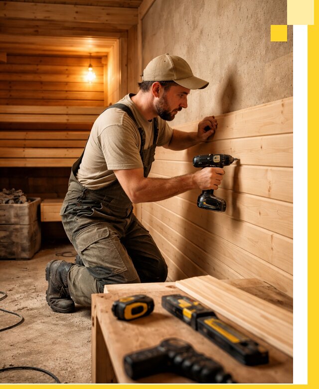 Профессиональная внутренняя отделка бани в Большой Камне под ключ