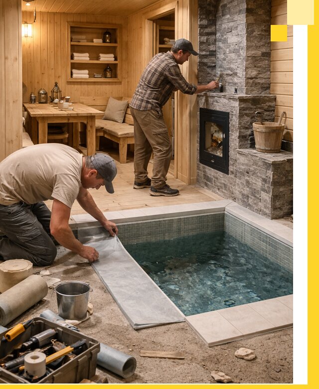 Строительство бань с комнатой отдыха под ключ в Большой Камне