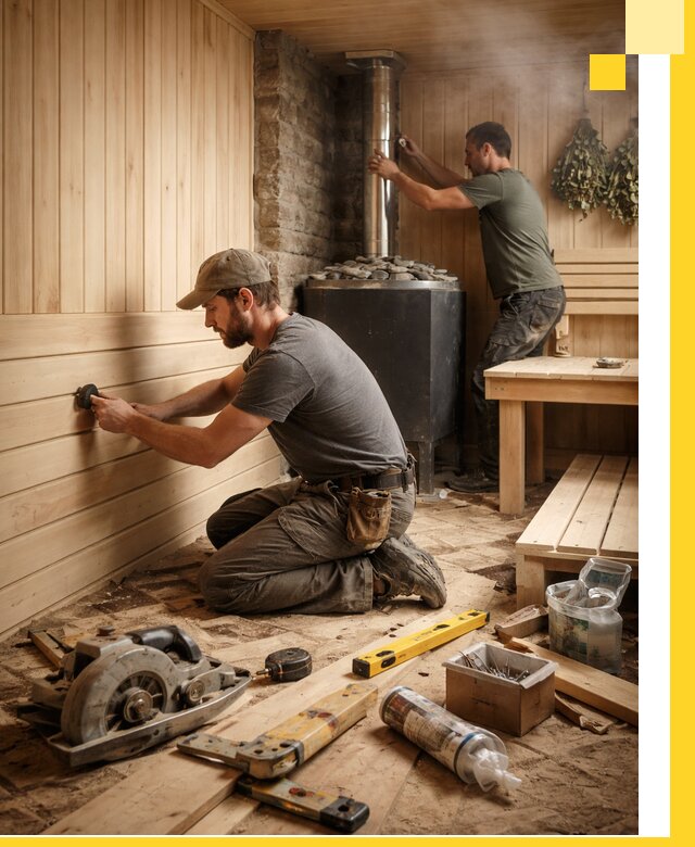 Полное строительство и оснащение парных под ключ в Большой Камне