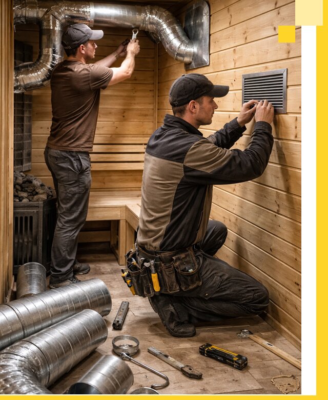 Проектирование и монтаж вентиляции бани в Большой Камне под ключ