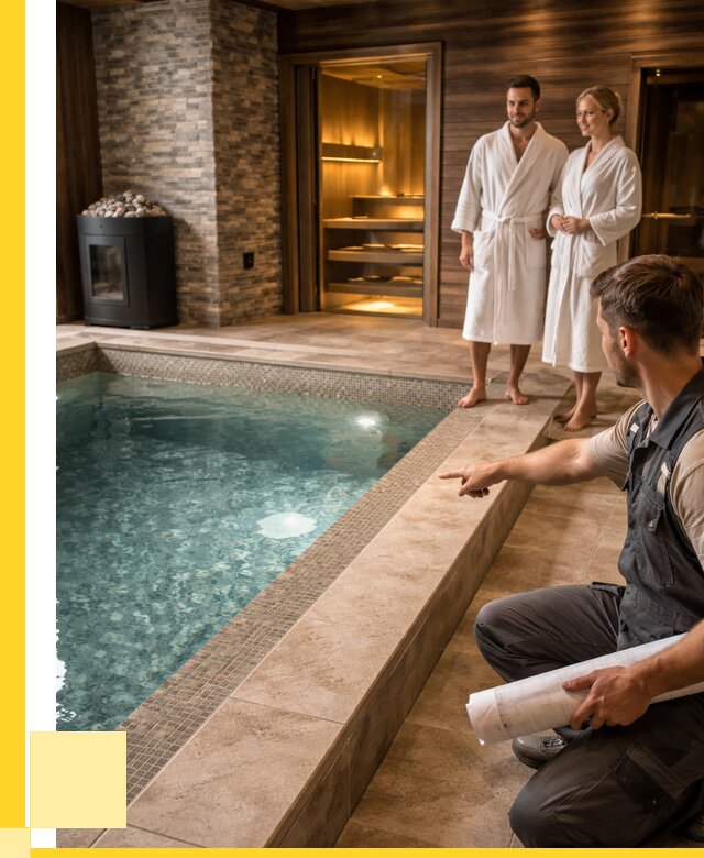 Проект бани с бассейном под ключ в Большой Камне от 65917 р. | ЭриданБль