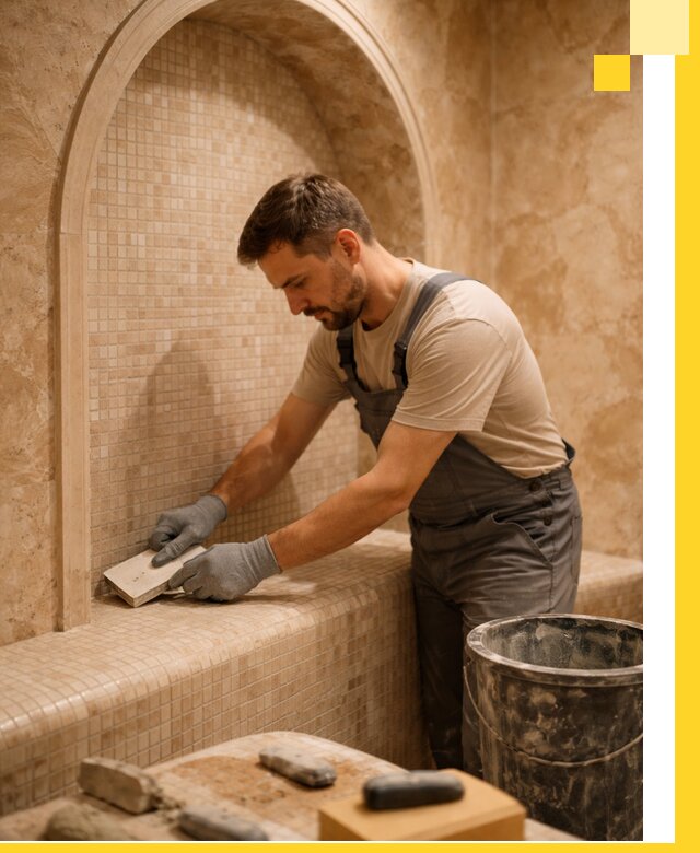 Профессиональная отделка хамамов с мозаикой под ключ в Большой Камне