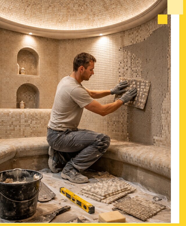 Устройство и монтаж домашнего хамама под ключ в Большой Камне