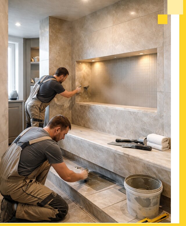 Профессиональное строительство хамама в квартире в Большой Камне