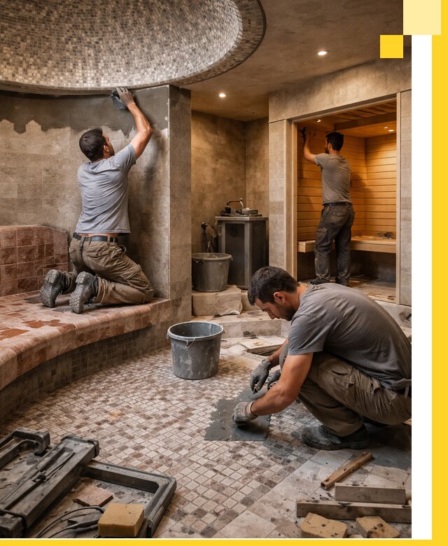 Проект и строительство хамама бани и сауны под ключ в Большой Камне